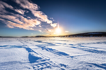 Winter landscape of the Swedish Lapland