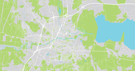 Urban vector city map of Orebro, Sweden, Europe