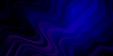 Dark Pink, Blue vector background with curved lines.