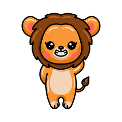 Cute angry baby lion cartoon