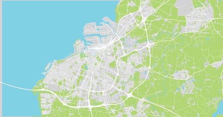 Urban vector city map of Malmo, Sweden, Europe