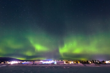 Northern Lights in Jukkasjärvi, northern Sweden