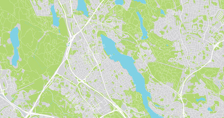 Urban vector city map of Sollentuna, Sweden, Europe