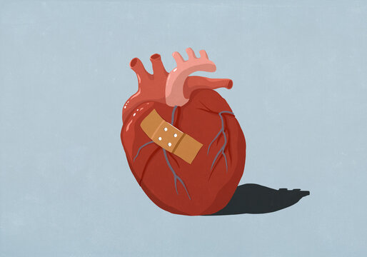 Bandage on human heart
