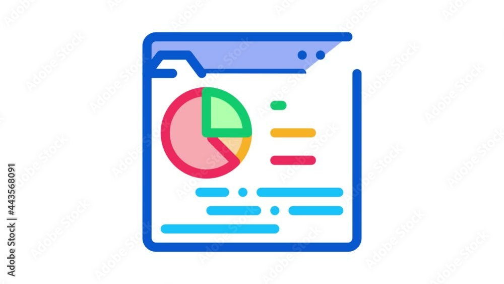 Poster online statistician analysis icon animation. color statistician analytics internet web site with inf