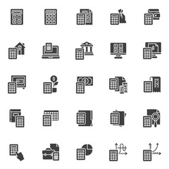 Financial accounting vector icons set