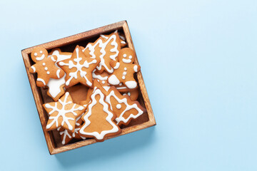Christmas card with gingerbread cookies