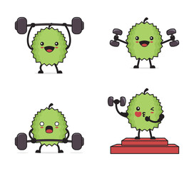 Obraz premium cute durian cartoon character