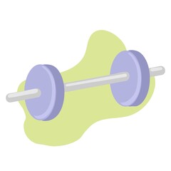 Vector hand drawn silhouette of a barbell, isolated. Template for a sports badge, symbol, logo or other branding.