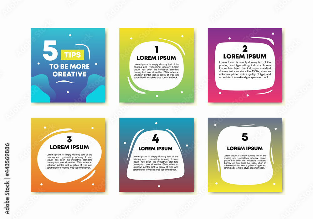 Poster set of 6 colorful template banners with sample text. square and rectangle templates with copy space 