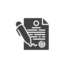 Contract and pen vector icon