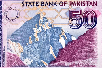 Peel and stick wall murals K2 K2 mountain from Pakistani rupees