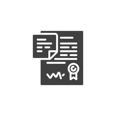 Contract agreement vector icon