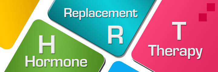 HRT - Hormone Replacement Therapy Colorful Rounded Squares Horizontal 