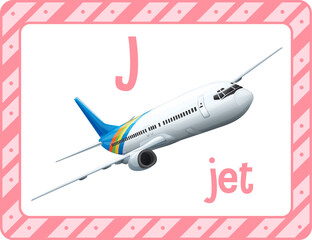 Vocabulary flashcard with word Jet