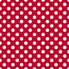 polka dots pattern on dark red background and white ,spotted vector design