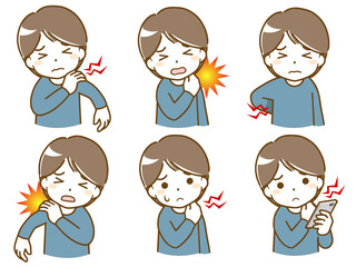 首や肩が痛い若い男性