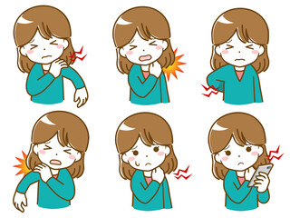 首や肩が痛い若い女性