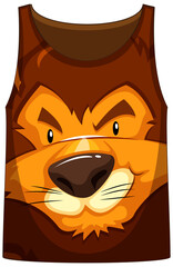 Tank top with face of lion pattern