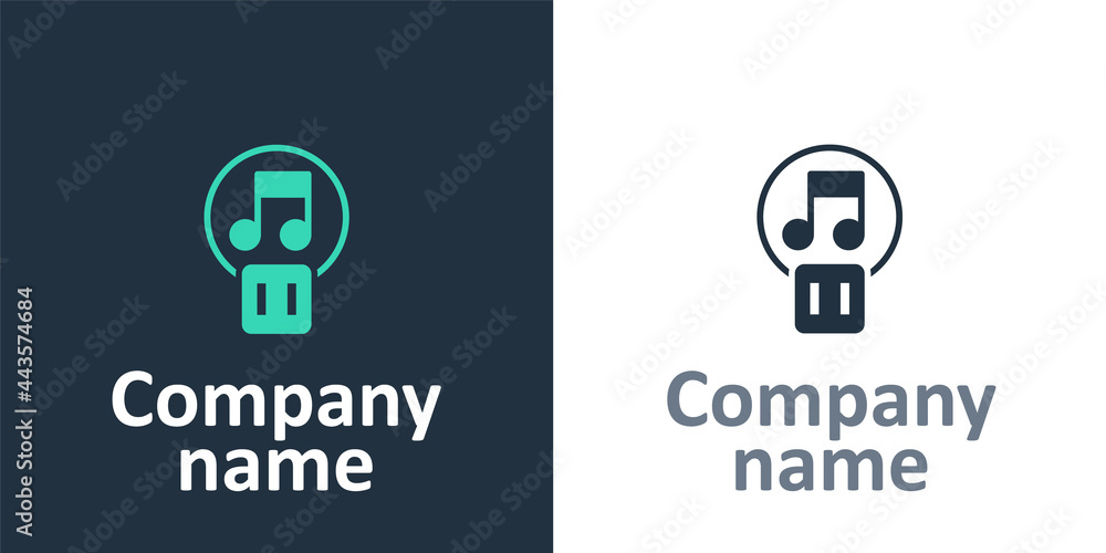 Poster logotype pause button icon isolated on white background. logo design template element. vector