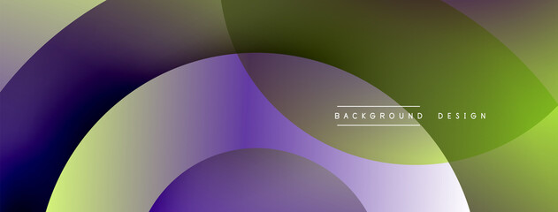 Abstract overlapping lines and circles geometric background with gradient colors