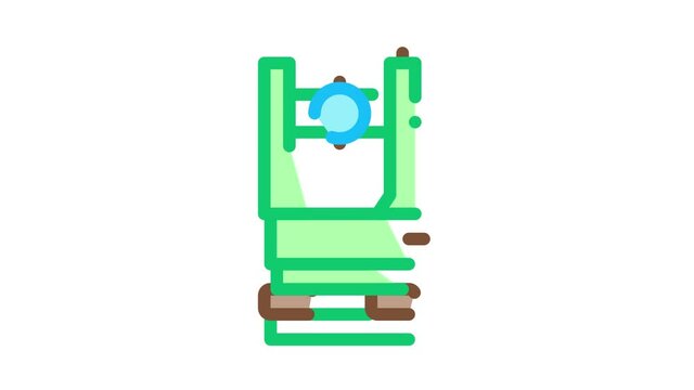 Optical Topography Equipment Icon Animation. color Engineering Level Topography Tool For Land Research animated icon on white background