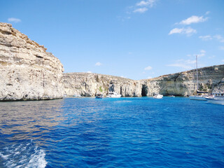 Fototapeta na wymiar Blue Lagoon in Comino island, Malta