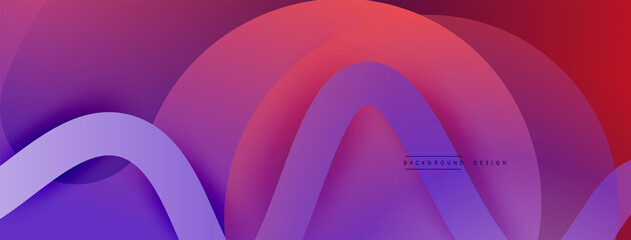 Abstract gradient background with wave line with shadow effect. Geometric composition. 3D shadow effects and fluid gradients