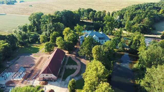 Abgunste manor in Zalenieku parish, Jelgavas region, Latvia, Europe. Manor was built  around 1780, but was burned down during the riots. Reconstruction started after 1908 and was completed in 1931.
