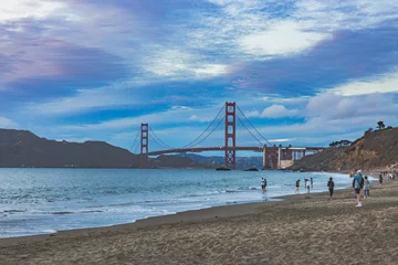 Papier Peint photo Plage de Baker, San Francisco Golden Gate Bridge 