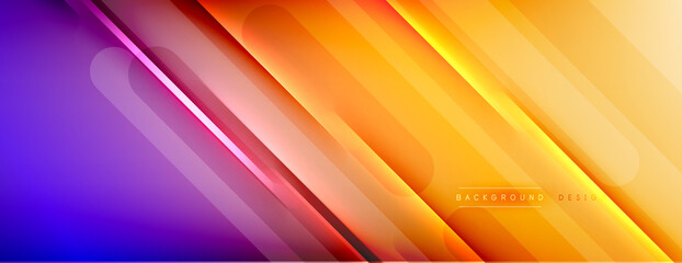 Abstract background - lines composition created with lights and shadows. Technology or business digital template. Trendy simple fluid color gradient abstract background with dynamic