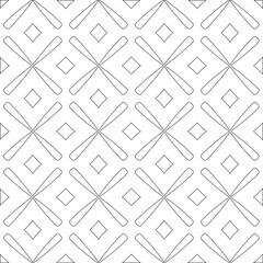 Vector pattern with symmetrical elements . Modern stylish abstract texture. Repeating geometric tiles from 

striped elements.Black and white pattern.