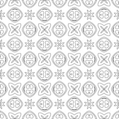 Vector pattern with symmetrical elements . Modern stylish abstract texture. Repeating geometric tiles from 

striped elements.Black and white pattern.