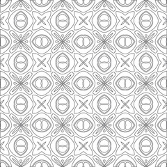 Vector pattern with symmetrical elements . Modern stylish abstract texture. Repeating geometric tiles from 

striped elements.Black and white pattern.