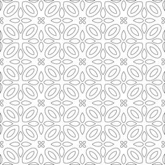 Vector pattern with symmetrical elements . Modern stylish abstract texture. Repeating geometric tiles from 

striped elements.Black and white pattern.