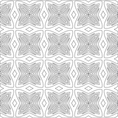 Vector pattern with symmetrical elements . Modern stylish abstract texture. Repeating geometric tiles from 

striped elements.Black and white pattern.