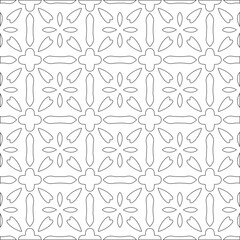 Vector pattern with symmetrical elements . Modern stylish abstract texture. Repeating geometric tiles from 

striped elements.Black and white pattern.