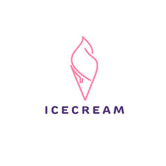 Vector logo design template. Ice cream icon.
