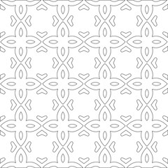 Vector pattern with symmetrical elements . Modern stylish abstract texture. Repeating geometric tiles from 

striped elements.Black and white pattern.