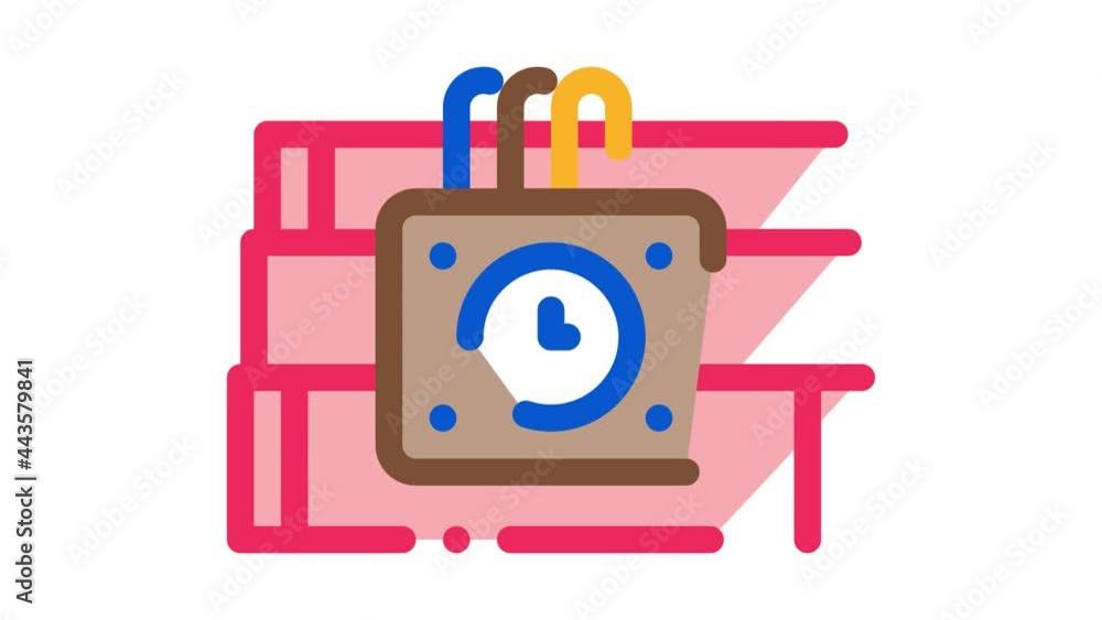 Aufkleber dynamite tool icon animation. color dynamite tool animated icon on white background