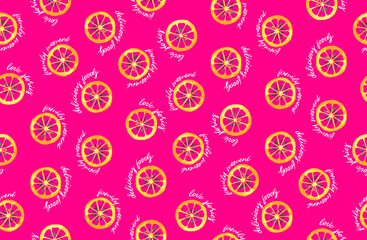 Slice of Lemons and Cute Slogans Seamless Pattern Trendy Sweet Color Combinations Perfect for Home Interior Concept and Wrapping Paper Print