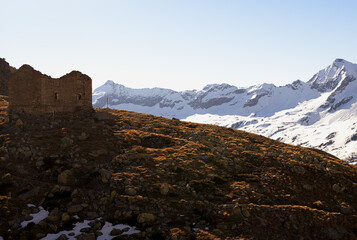 snow covered mountains