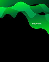 Vertical fluid gradient wave abstract background. Bright color waves in the dark. Vector Illustration For Wallpaper, Banner, Background, Landing Page