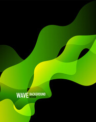 Vertical fluid gradient wave abstract background. Bright color waves in the dark. Vector Illustration For Wallpaper, Banner, Background, Landing Page