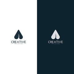 Initial Letter "A" Logo with leaves.