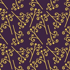 seamless pattern of decorative flowers and elements