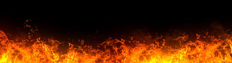 Fire flames on black background &ndash; realistic burning effect, isolated fire animation, seamless loop for VFX, overlays, intros, cinematic scenes, and dramatic visuals