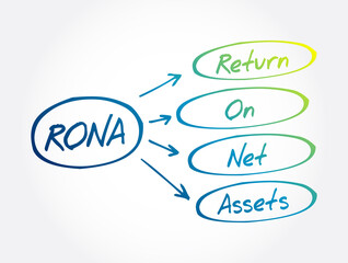 RONA - Return On Net Assets acronym, business concept background