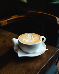Cappuccino in a restaurant table