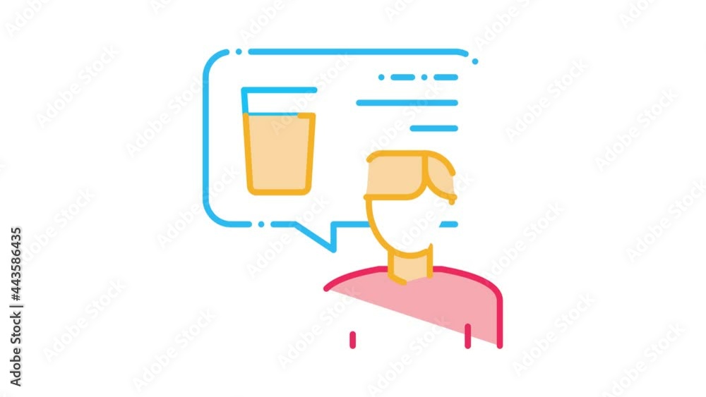 Wall mural Man Talk Beer Icon Animation. color Man Talk Beer animated icon on white background